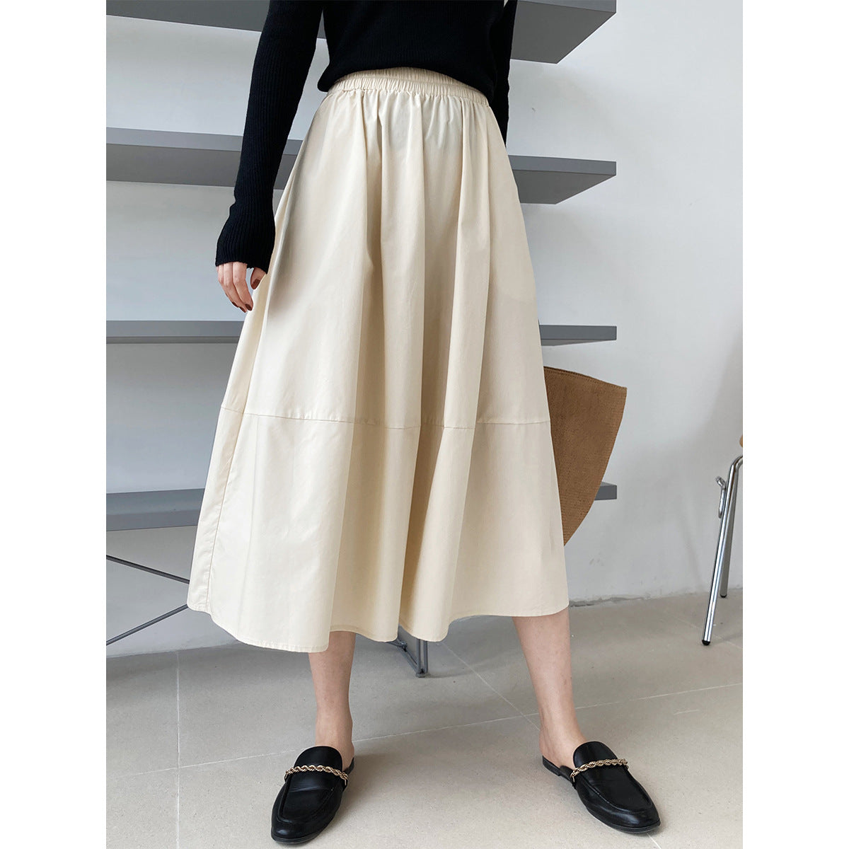 High Waisted Fluffy A-Line Skirt | Mid Length Swing Umbrella Skirt | same ANTHEM