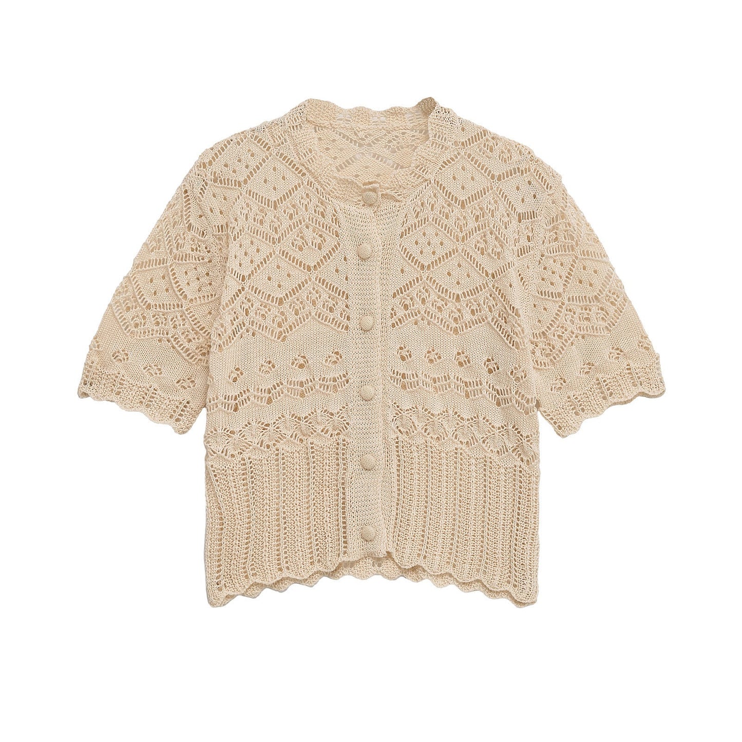 Hollow Knit Button T-Shirt – Boho Soulmate Top | same ANTHEM