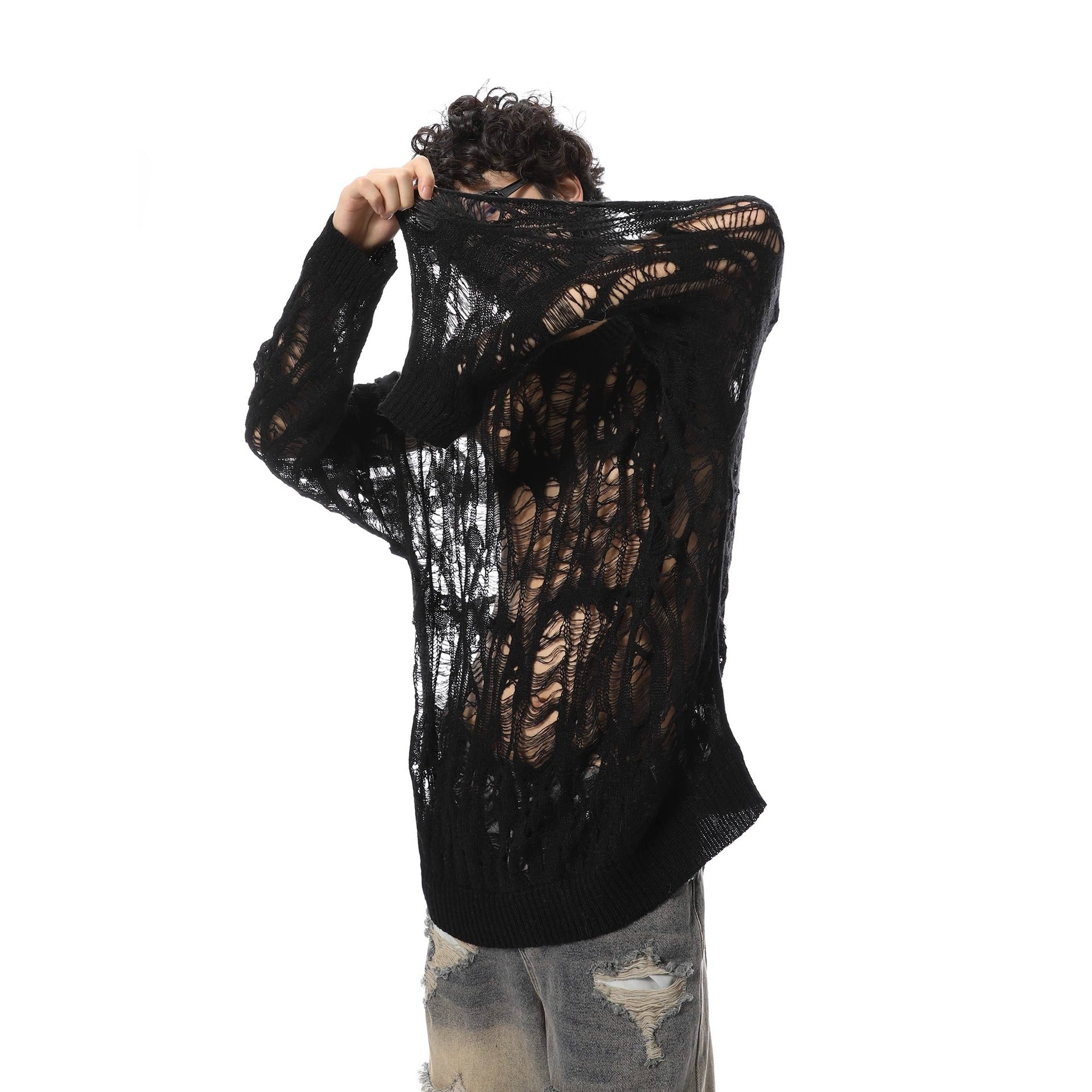 Hollow Out Pullover Sweater for Women | same ANTHEM. Soulmate Streetwear - Black / M