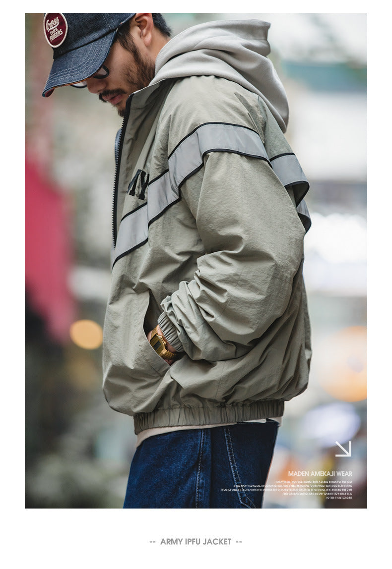 Hooded Pilot Jacket Loose Training Wear Men | same ANTHEM. Men’s Coats | Classic & Casual Streetwear