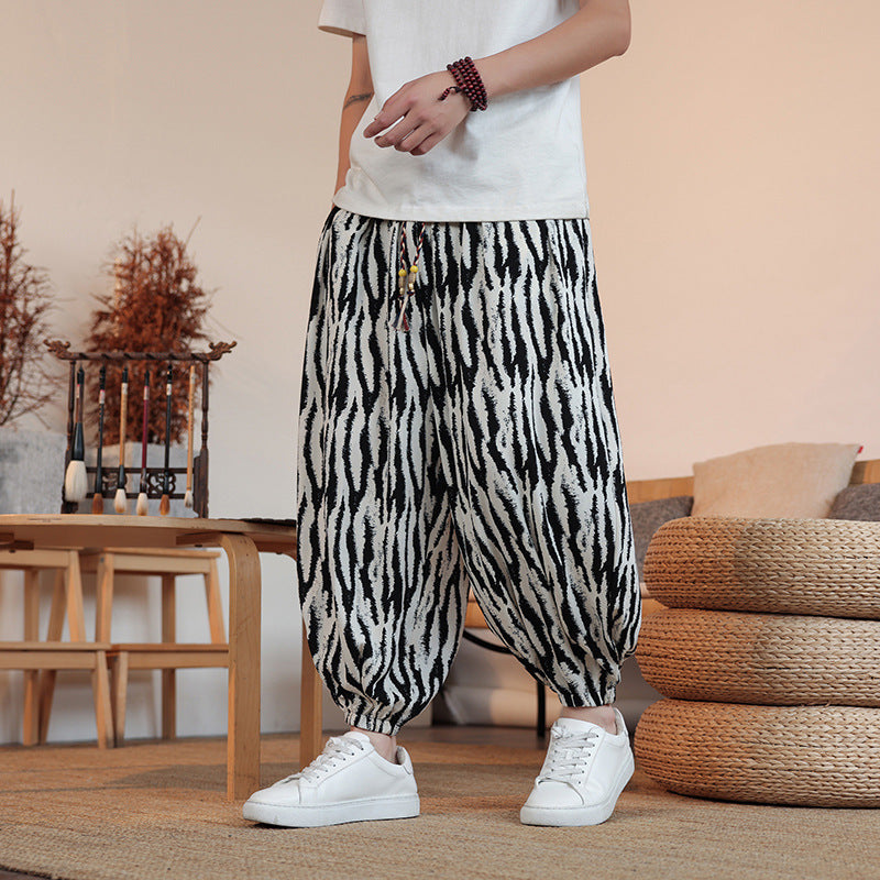 Ice Cotton Harem Lantern Pants – Loose Wide Leg Streetwear | same ANTHEM. - Color ①: Zebra / M