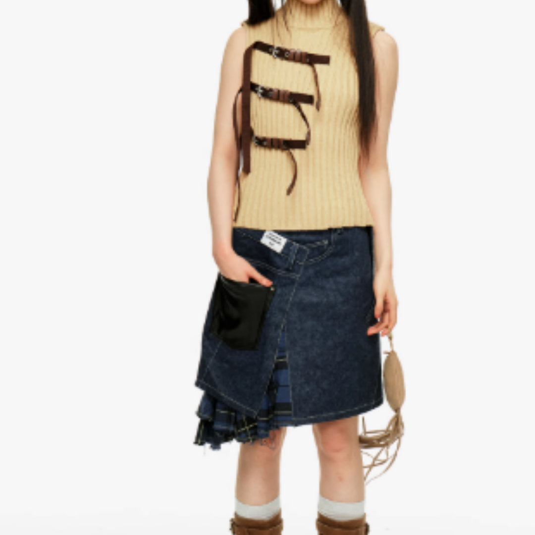 Irregular Splicing Fringed Twill Skirt – Stylish Soulmate Piece | Same ANTHEM