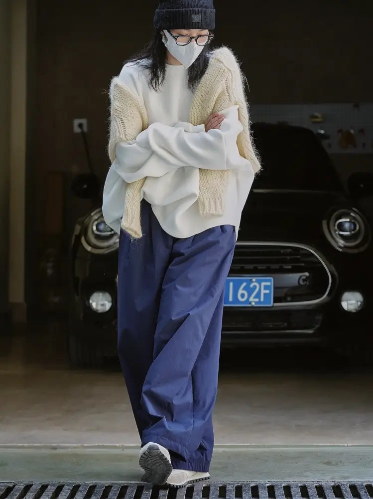 Japanese Retro Wide-Leg High Waist Warm Pants – Soulmate Streetwear | same ANTHEM.