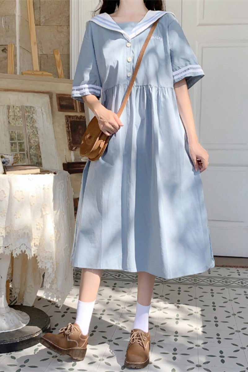 Japanese Sailor Collar Dress – Sweet Style | same ANTHEM
