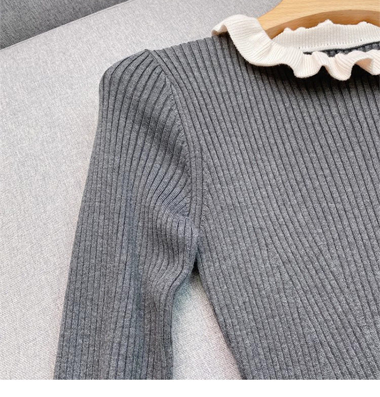 Knitted Doll Collar Dress – same ANTHEM