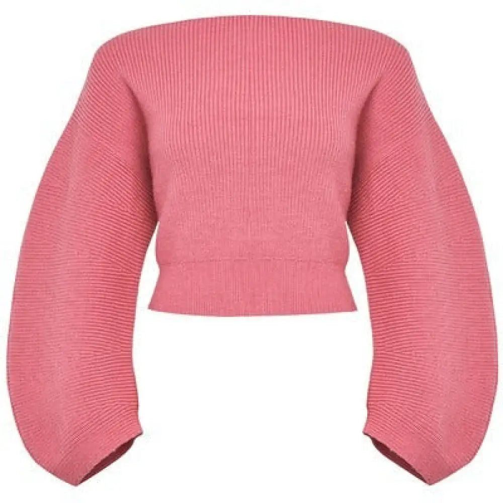 Knitted Long Sleeve Sweater | same ANTHEM. - Camellia flower color / S