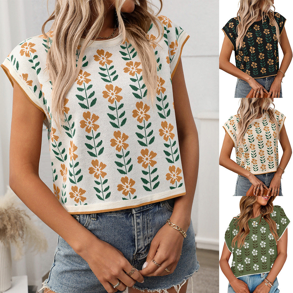 Knitted Small Flower Top – Soulmate Style Casual Knit | same ANTHEM