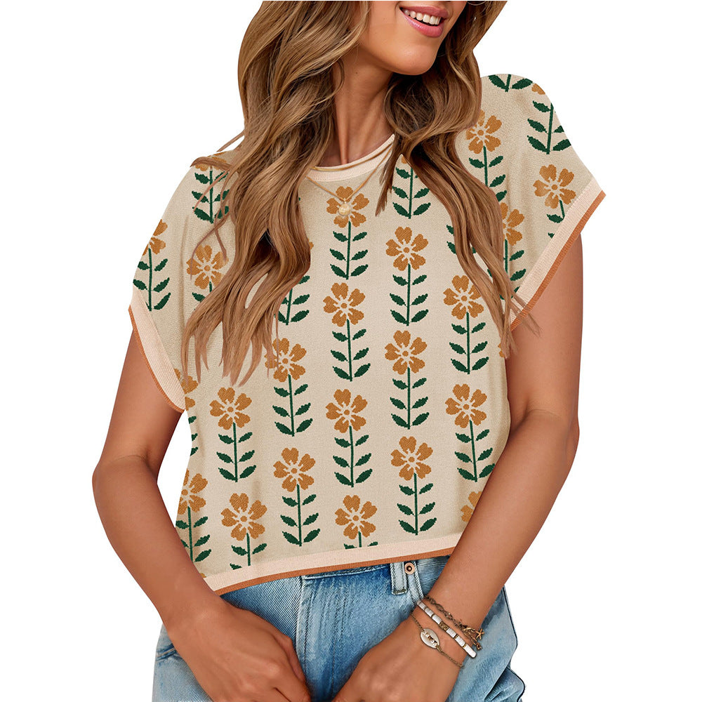 Knitted Small Flower Top – Soulmate Style Casual Knit | same ANTHEM
