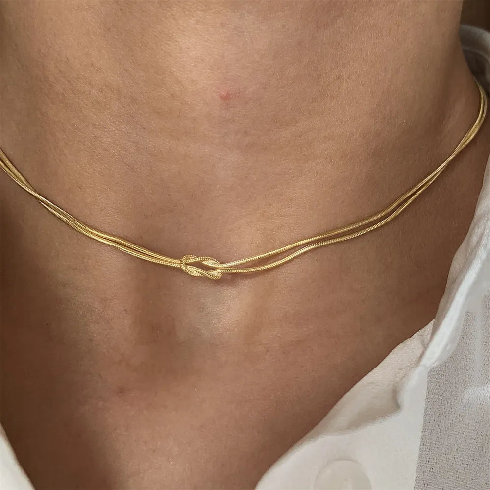 Knotted Titanium Steel Necklace – Minimalist Streetwear Jewelry | same ANTHEM.