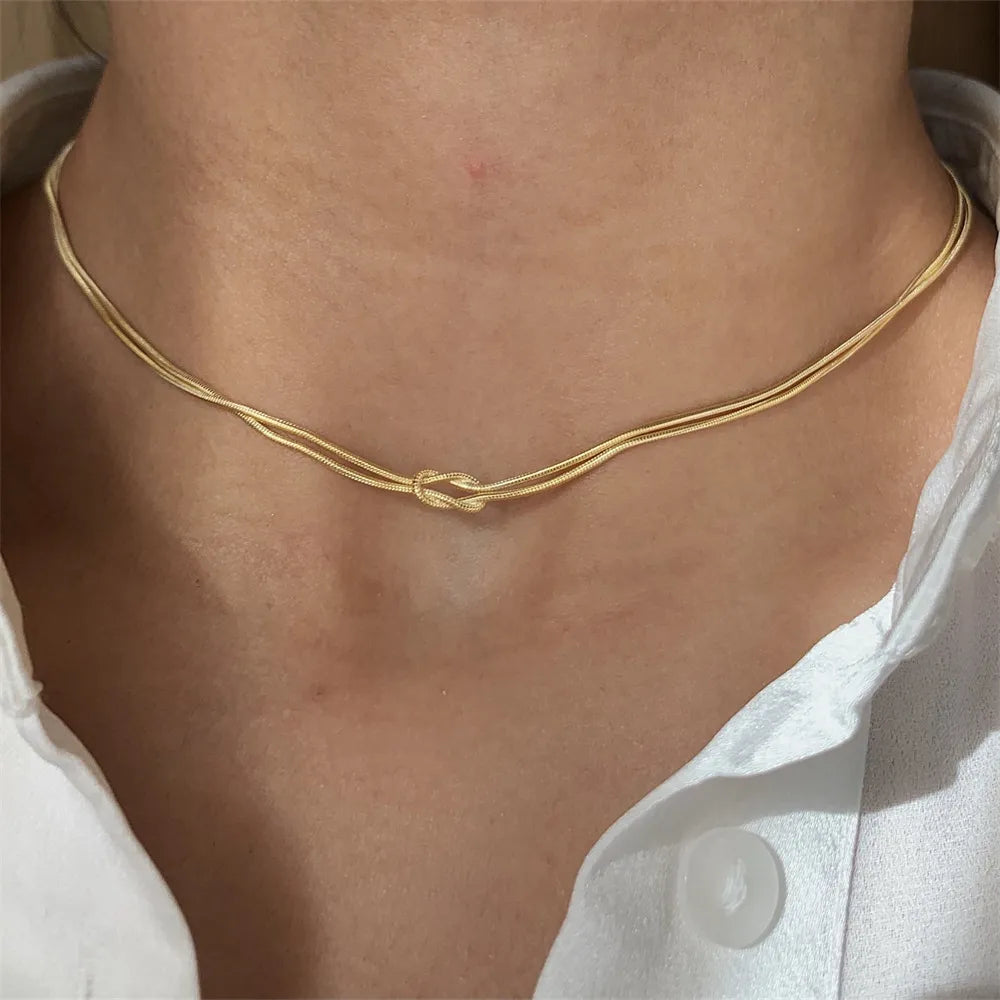 Knotted Titanium Steel Necklace – Minimalist Streetwear Jewelry | same ANTHEM.