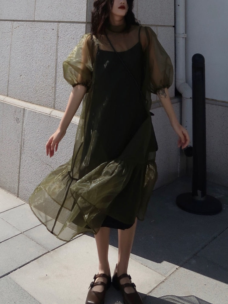 Korean 2-Piece Midi Dress Set | same ANTHEM.