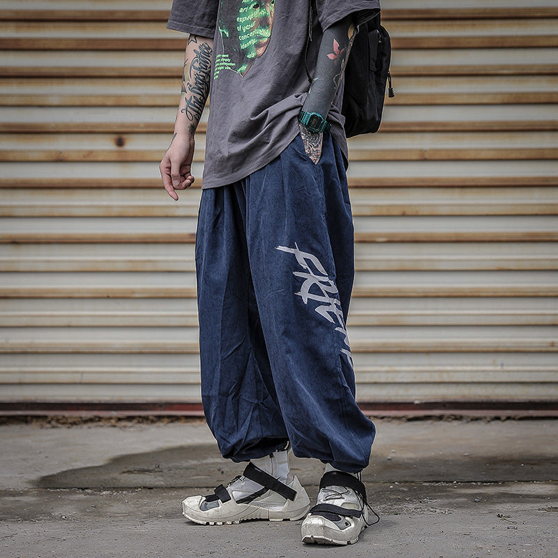 Korean Hip-Hop Harem Pants – Baggy Streetwear for Lovers & Friends | same ANTHEM - Blue / L - Pants