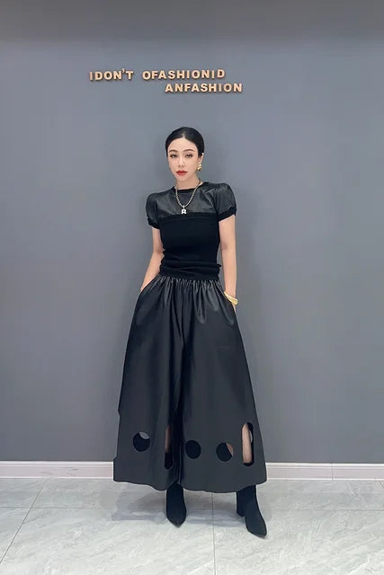 Korean Style Wide Leg PU Leather Pants – dreamy chic streetwear | same ANTHEM.