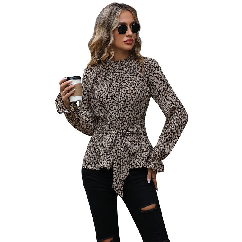 Lace-Up Slim Long Sleeve Shirt Women | Spring & Autumn Top | same ANTHEM.