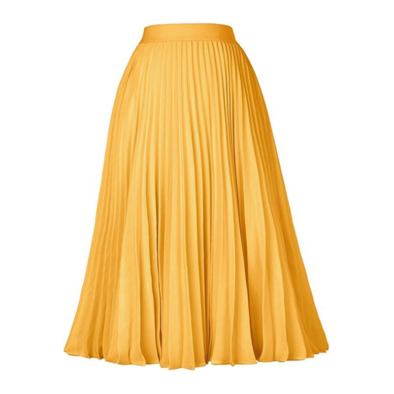 Lady Skirt - Romantic Swing Skirt for Lovers & Friends | Elegant Medium-Length Silhouette - Yellow / L - Skirt