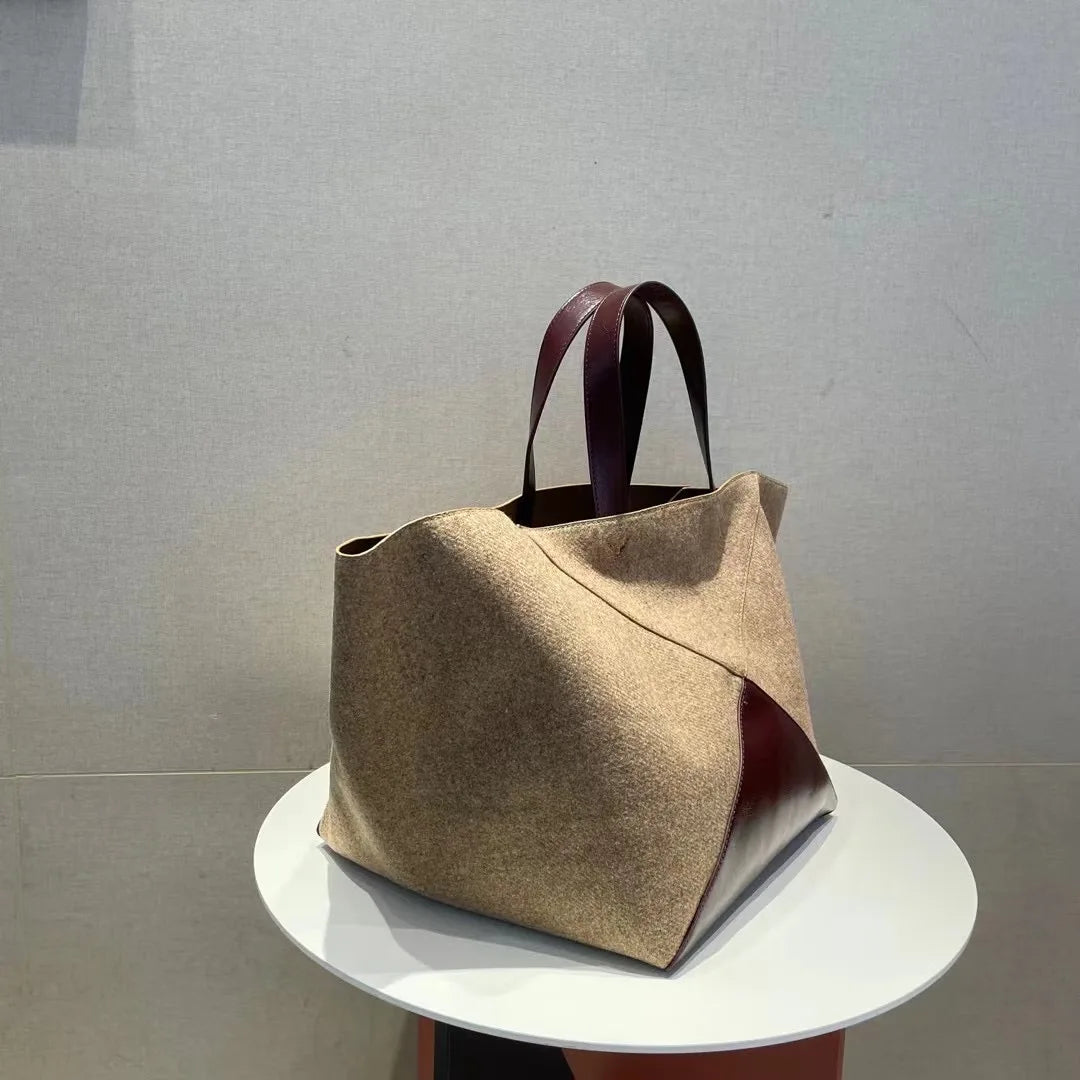 Large Patchwork Suede Leather Tote Bag Women | Big Capacity Fashion | same ANTHEM
