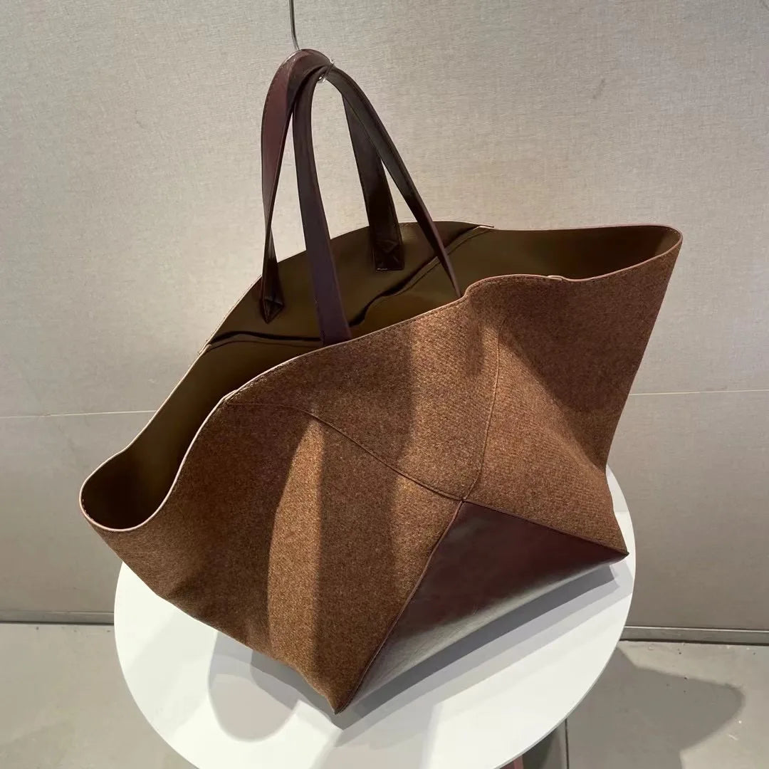 Large Patchwork Suede Leather Tote Bag Women | Big Capacity Fashion | same ANTHEM
