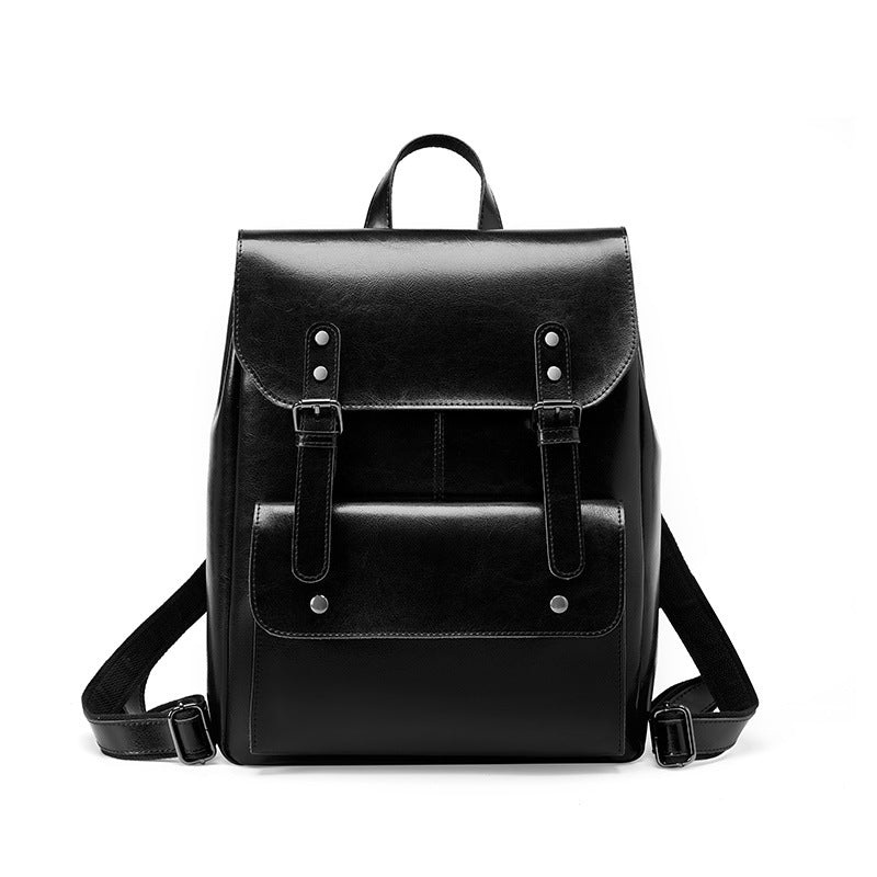Leather Cowhide Backpack – Soulmate Streetwear Style | same ANTHEM - Black