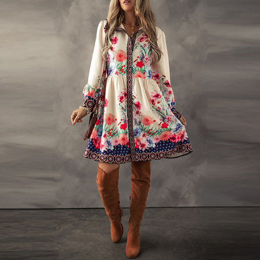 Leisure Printed Dress | Boho Romantic Dress for Lovers & Soulmates | Same Anthem