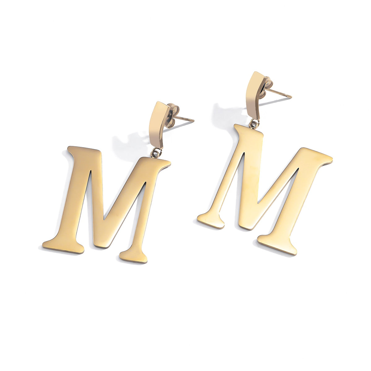 Letter M Titanium Steel Earrings – Soulmate Streetwear | same ANTHEM. - Silver Color