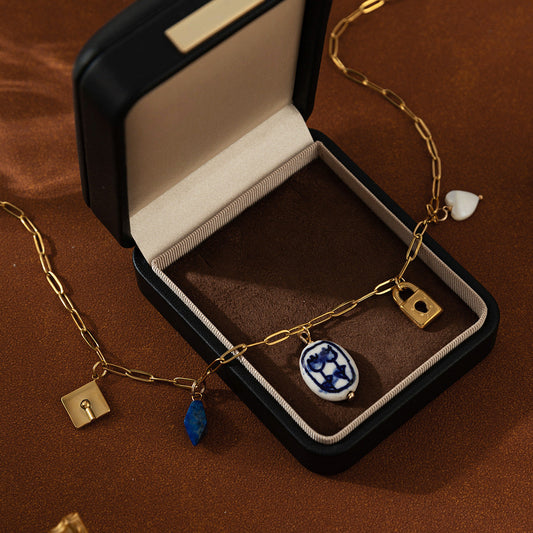 Light Luxury Flower Pendant Love Lock Necklace | Chic Boho Romantic Jewelry | same ANTHEM