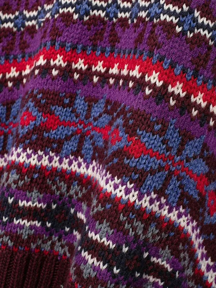 Loose Knitted Jacquard Sweater Women | Contrast Cozy Streetwear | same ANTHEM.