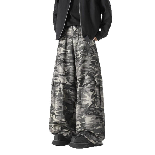 Loose Washed Wide Leg Grey Camo Pants – same ANTHEM Soulmate Streetwear