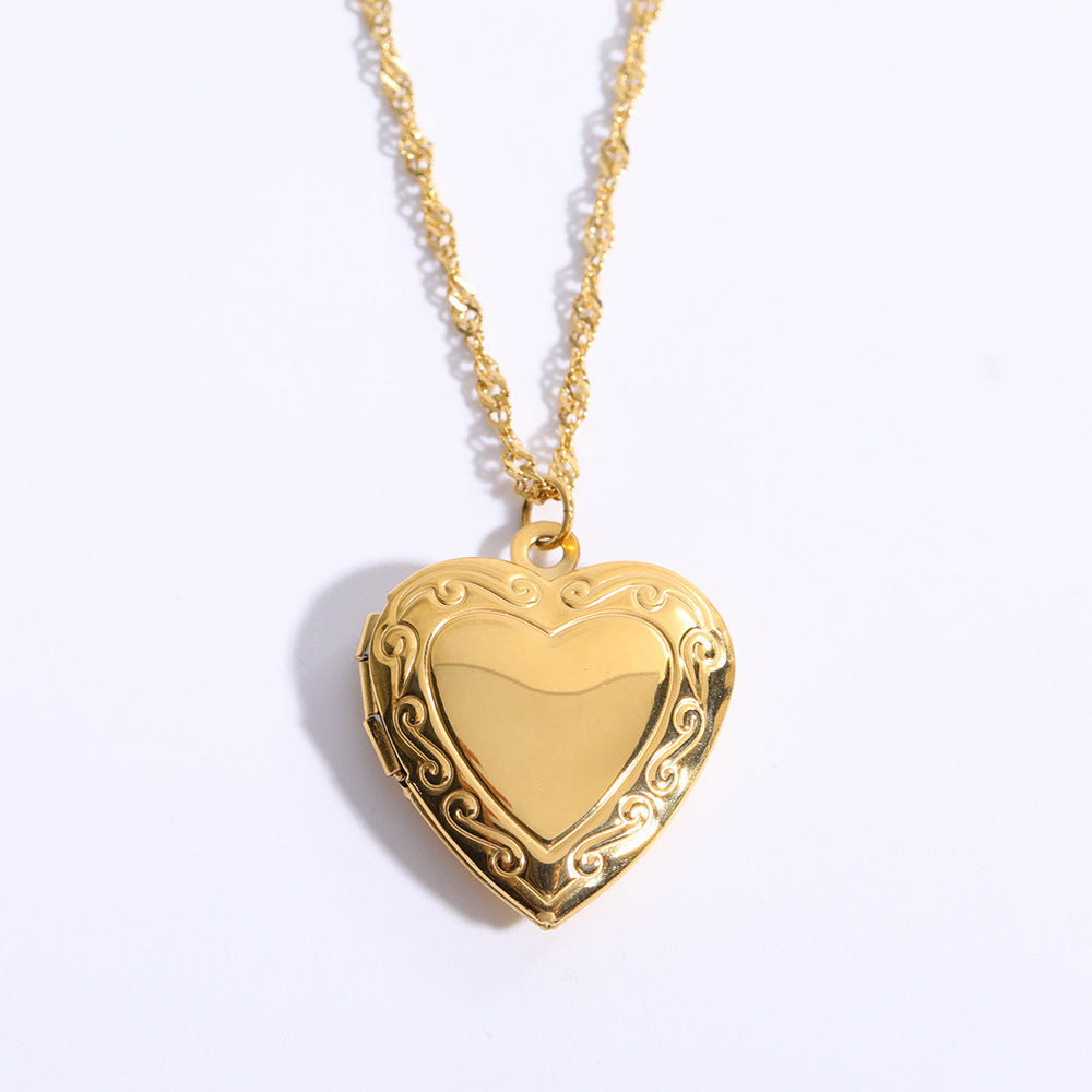 Love Heart Flowers Album Pendant Necklace | Soulmate & Lovers Jewellery | same ANTHEM - Pattern Album Necklace