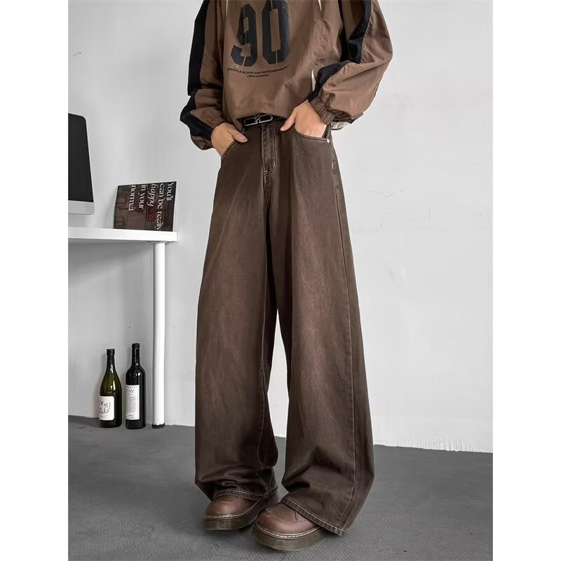 Luxury Brown Wide Leg Pants | Casual Streetwear | same ANTHEM.