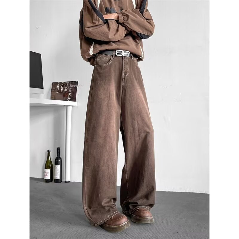 Luxury Brown Wide Leg Pants | Casual Streetwear | same ANTHEM. - Brown / S