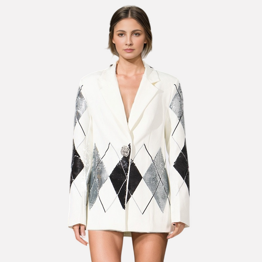 Luxury Casual Patchwork Sequin Suit Jacket for Women | same ANTHEM.