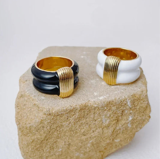 Luxury Enamel Stackable Rings – Unisex Punk Style | same ANTHEM