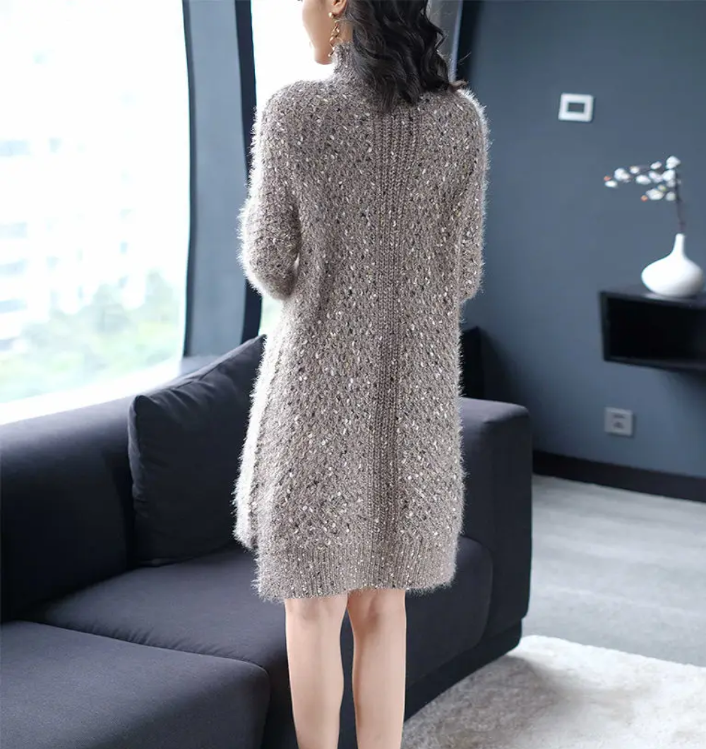 Luxury Sweater Dress for Women | Elegant Cocktail & Casual Knit | same ANTHEM. - Grey / One Size
