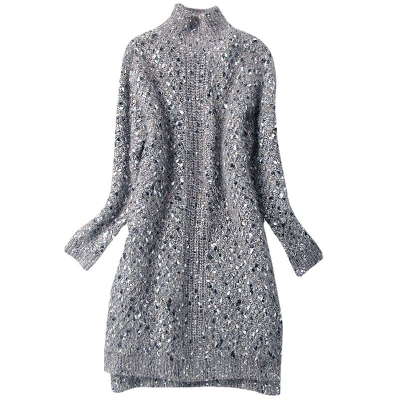 Luxury Sweater Dress for Women | Elegant Cocktail & Casual Knit | same ANTHEM. - Grey / One Size