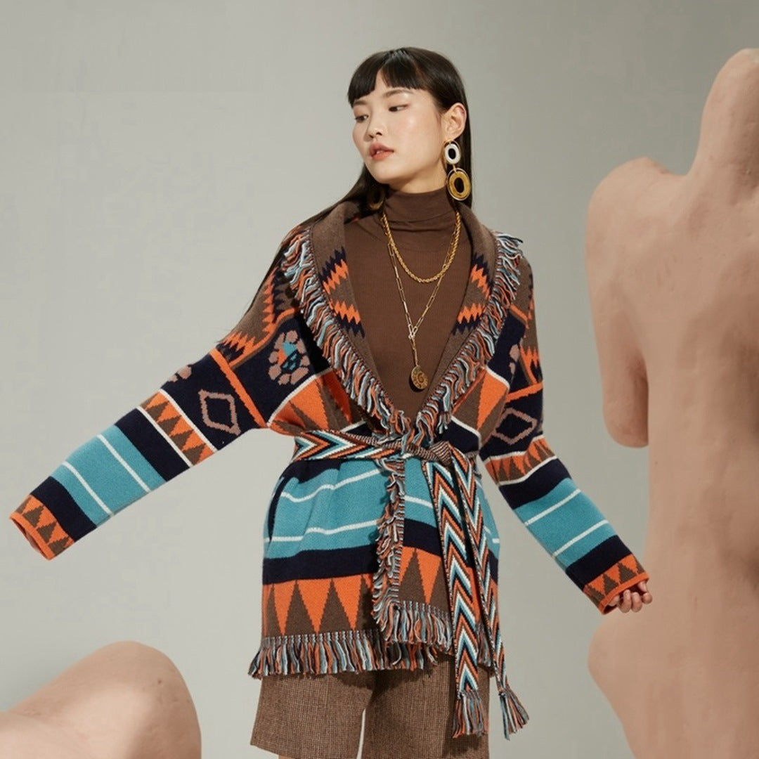 Medium Long Jacquard Cardigan | same ANTHEM.