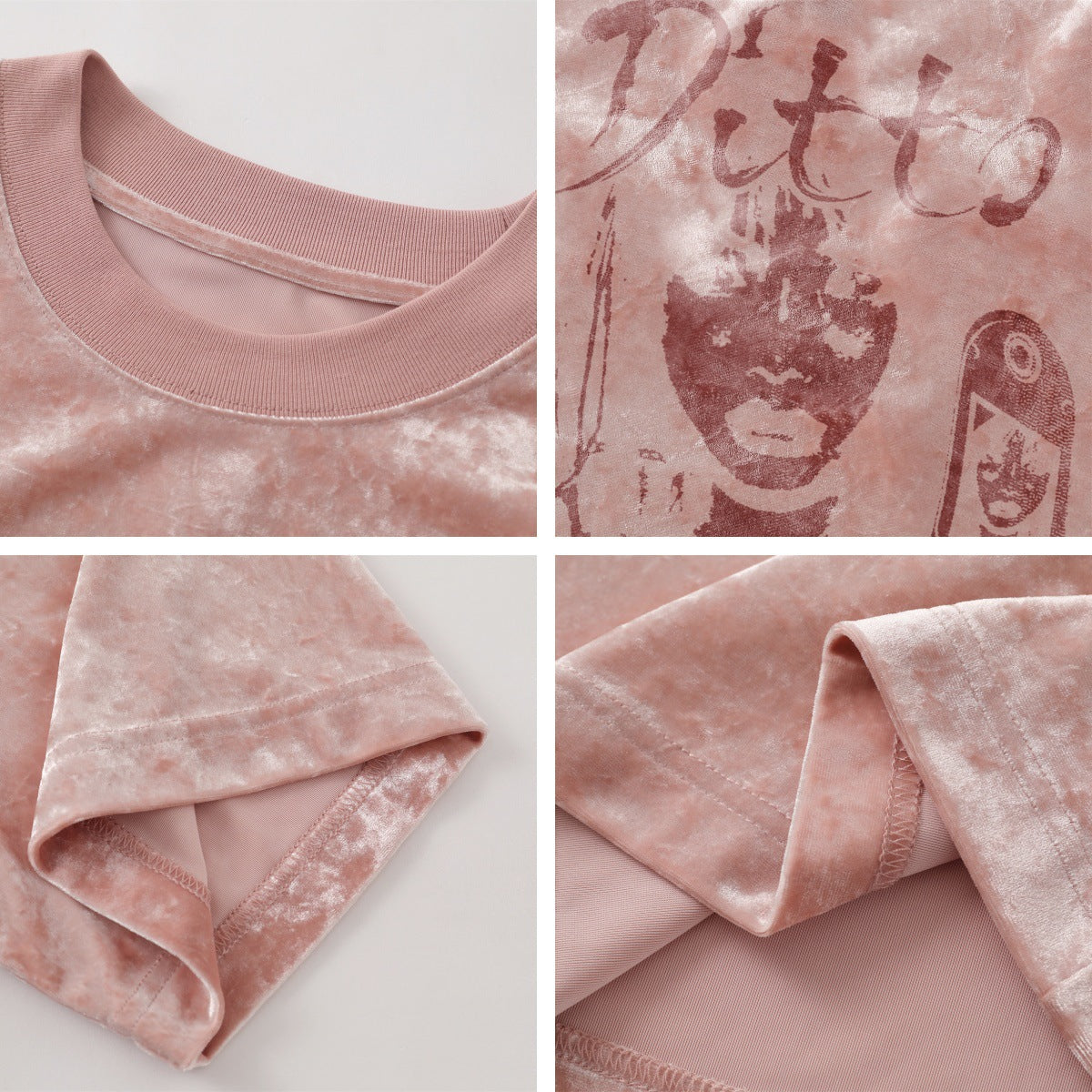 Men’s Abstract Print Velvet T-Shirt | High Street Unisex Summer Top | same ANTHEM.
