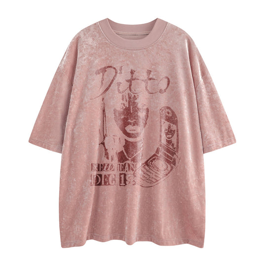Men’s Abstract Print Velvet T-Shirt | High Street Unisex Summer Top | same ANTHEM.