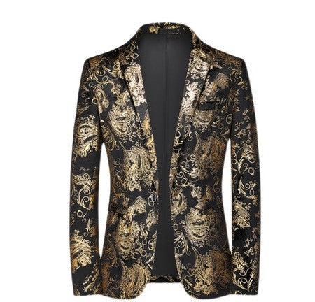 Men’s Bronzing Suit Jacket – Elegant Statement Piece for Weddings & Events | same ANTHEM - Gold / 2XL