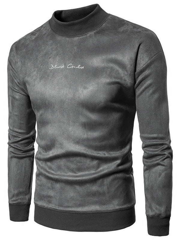 Men’s Chest Letter Print Suede Sweatshirt | Stylish Streetwear | same ANTHEM. - DARK GRAY / L