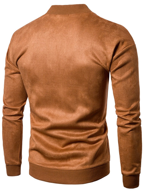 Men’s Chest Letter Print Suede Sweatshirt | Stylish Streetwear | same ANTHEM.