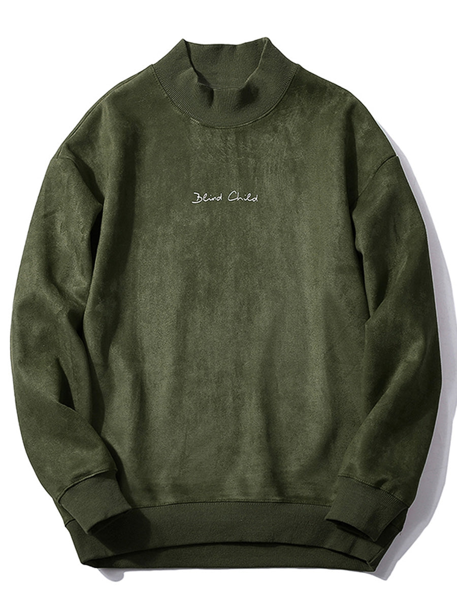 Men’s Chest Letter Print Suede Sweatshirt | Stylish Streetwear | same ANTHEM.