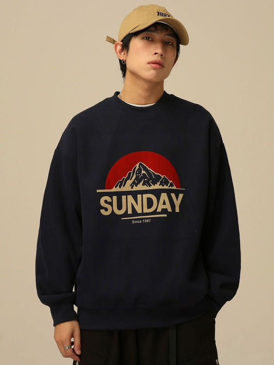 Men’s Cotton Round Neck Sweater – Streetwear Chic | same ANTHEM - Blue / M