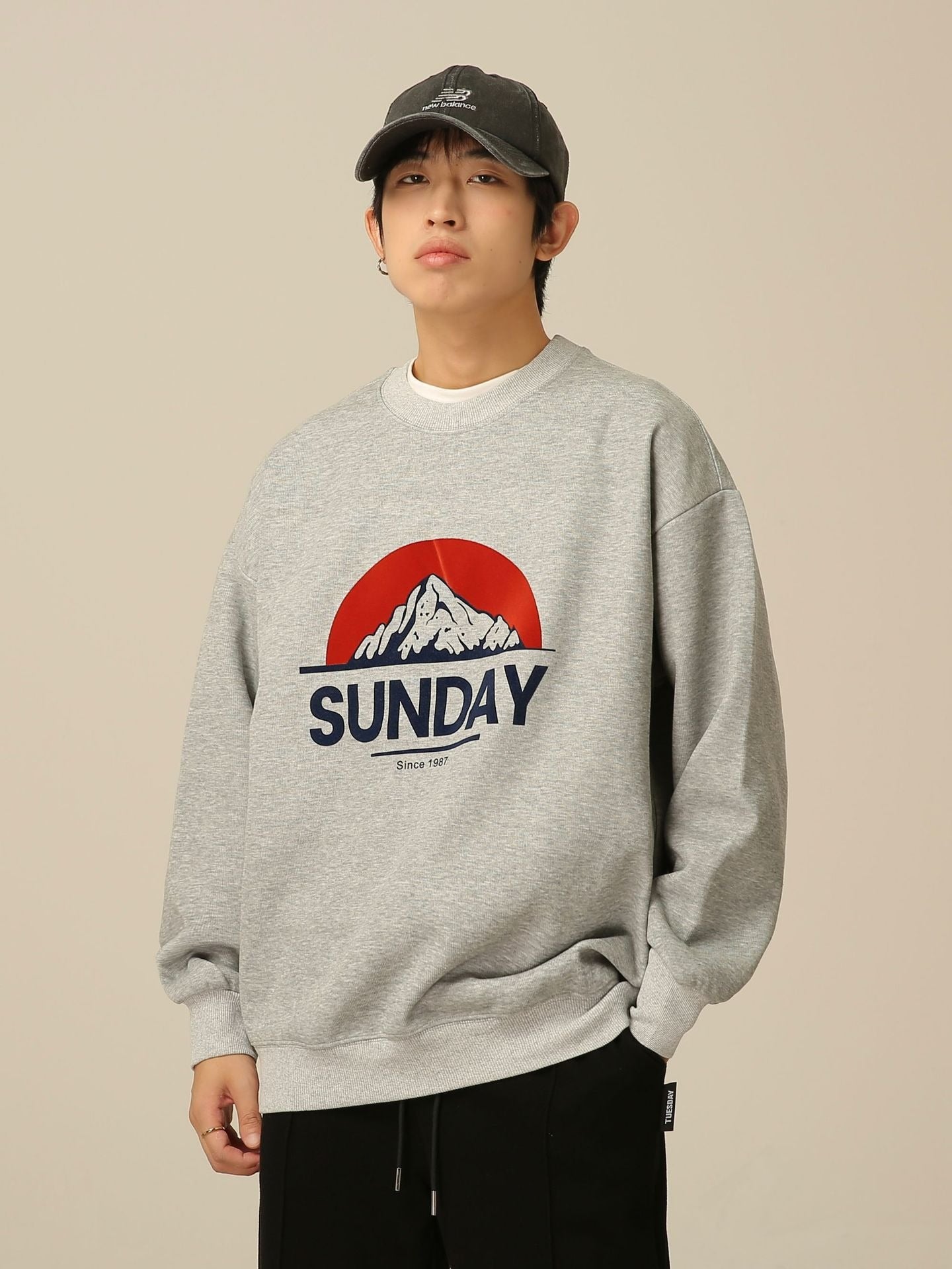 Men’s Cotton Round Neck Sweater – Streetwear Chic | same ANTHEM - Grey / XXL