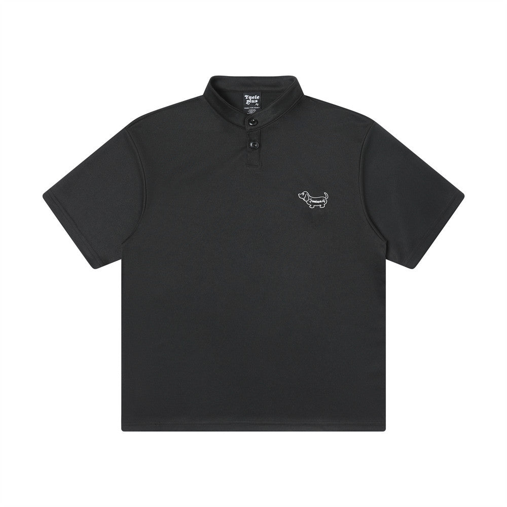 Men’s Dachshund Polo Shirt – same ANTHEM. Playful Soulmate Streetwear - Black / M