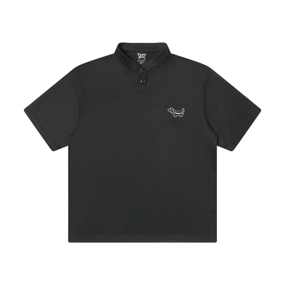 Men’s Dachshund Polo Shirt – same ANTHEM. Playful Soulmate Streetwear - Black / M