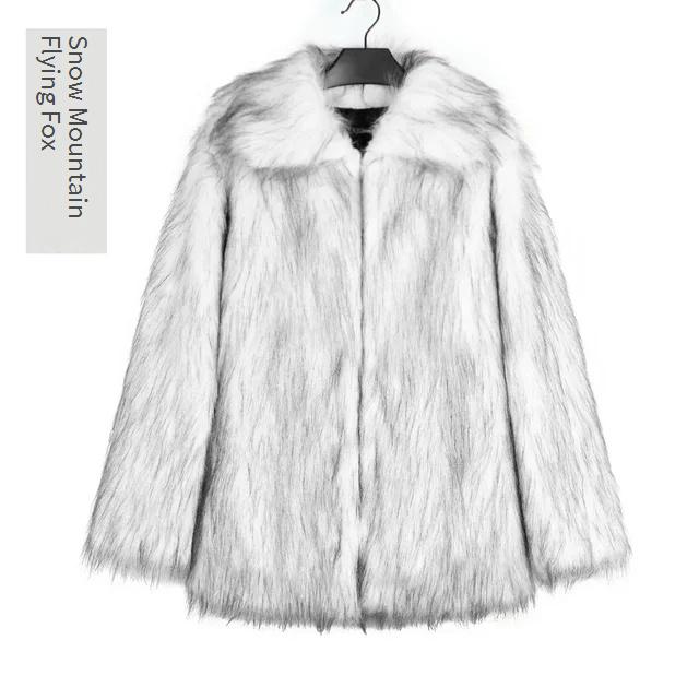 Men’s Faux Fox Fur Jacket | Luxury Winter Streetwear Coat | same ANTHEM - Snow Mountain Flying Fox / S