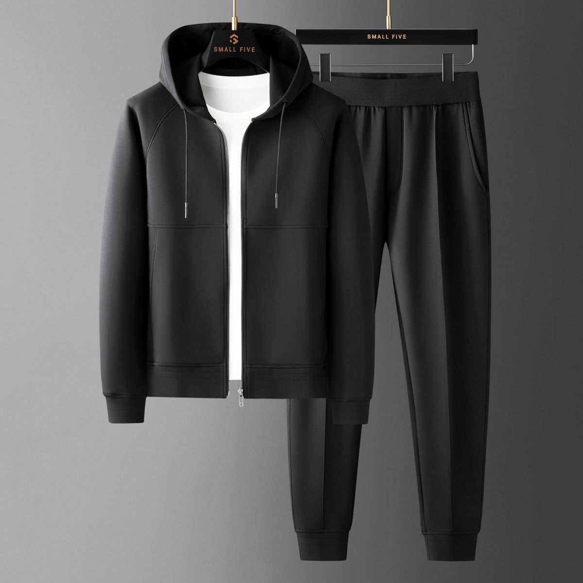 Men’s Light Luxury Cardigan Sweater Set – Chic Two-Piece Streetwear | same ANTHEM - Black Suit / 2XL