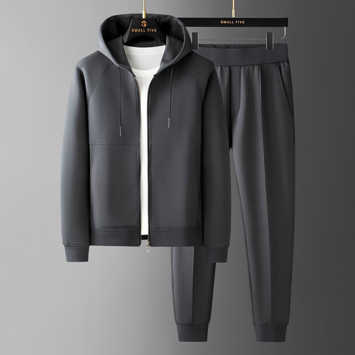 Men’s Light Luxury Cardigan Sweater Set – Chic Two-Piece Streetwear | same ANTHEM - Gray Suit / 2XL