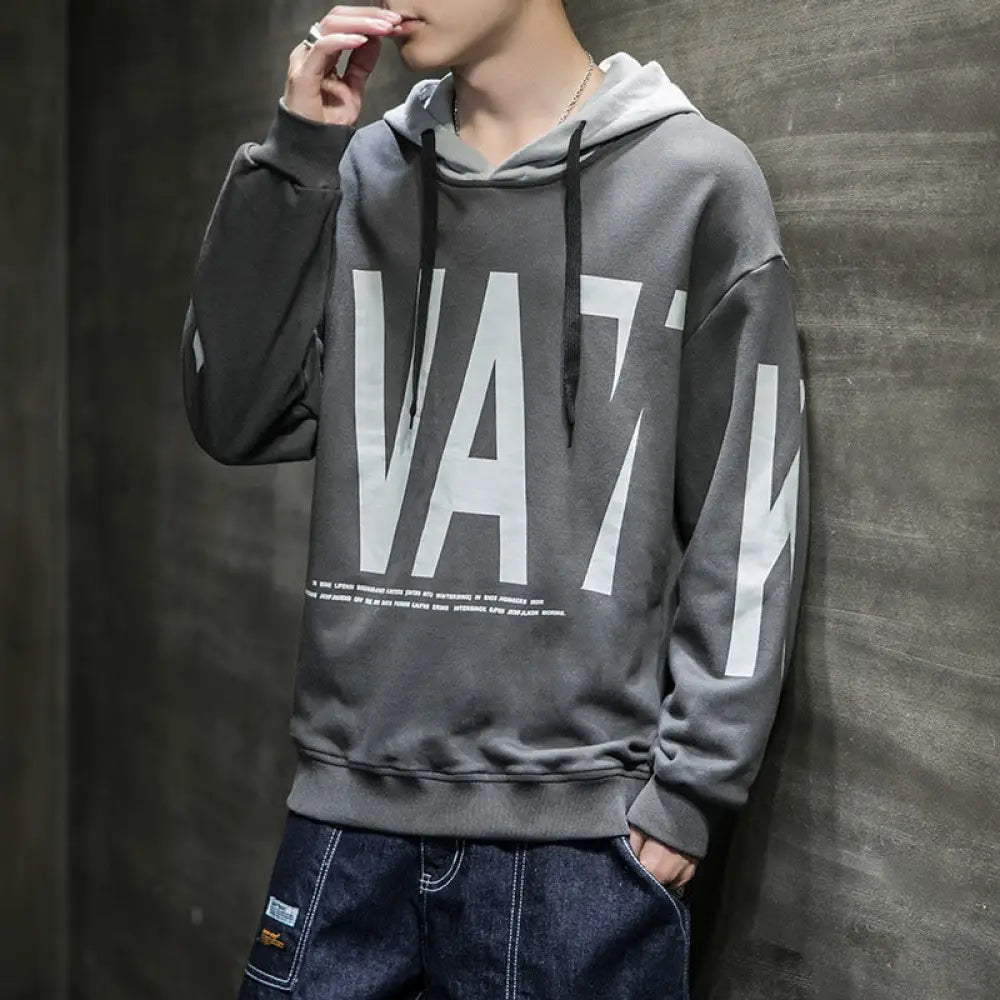 Men’s Loose Pullover Hoodie – Fall Streetwear | same ANTHEM - Y155 Dark Grey / M