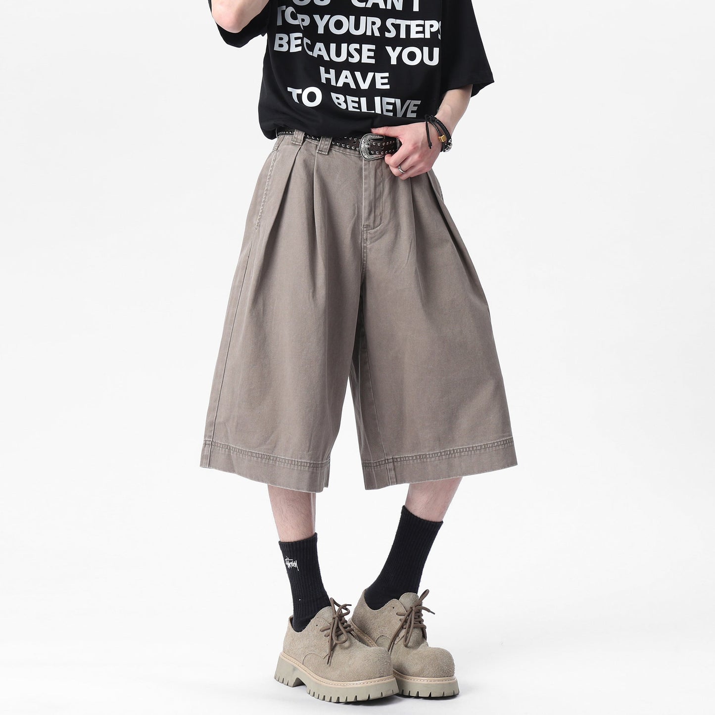 Men’s Pleated Casual Pants | Loose Wide Leg Streetwear Trousers | same ANTHEM.